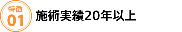 施術実績20年以上